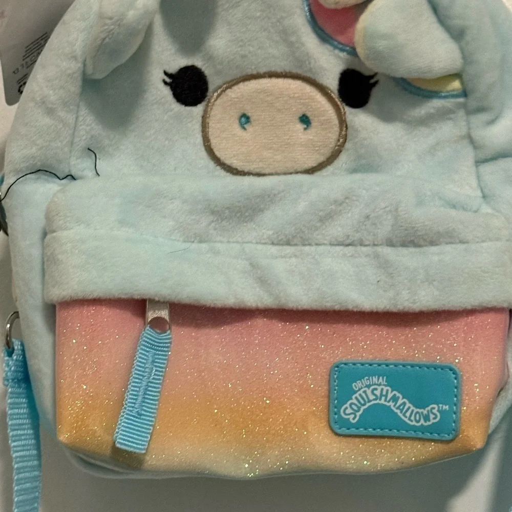 Squishmallows Unicorn Plush Bag - Blue and Pastel